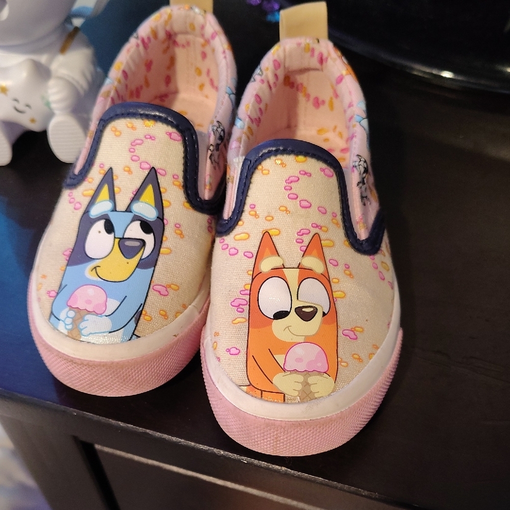 Pink and Cream Cartoon Slip-On Sneakers